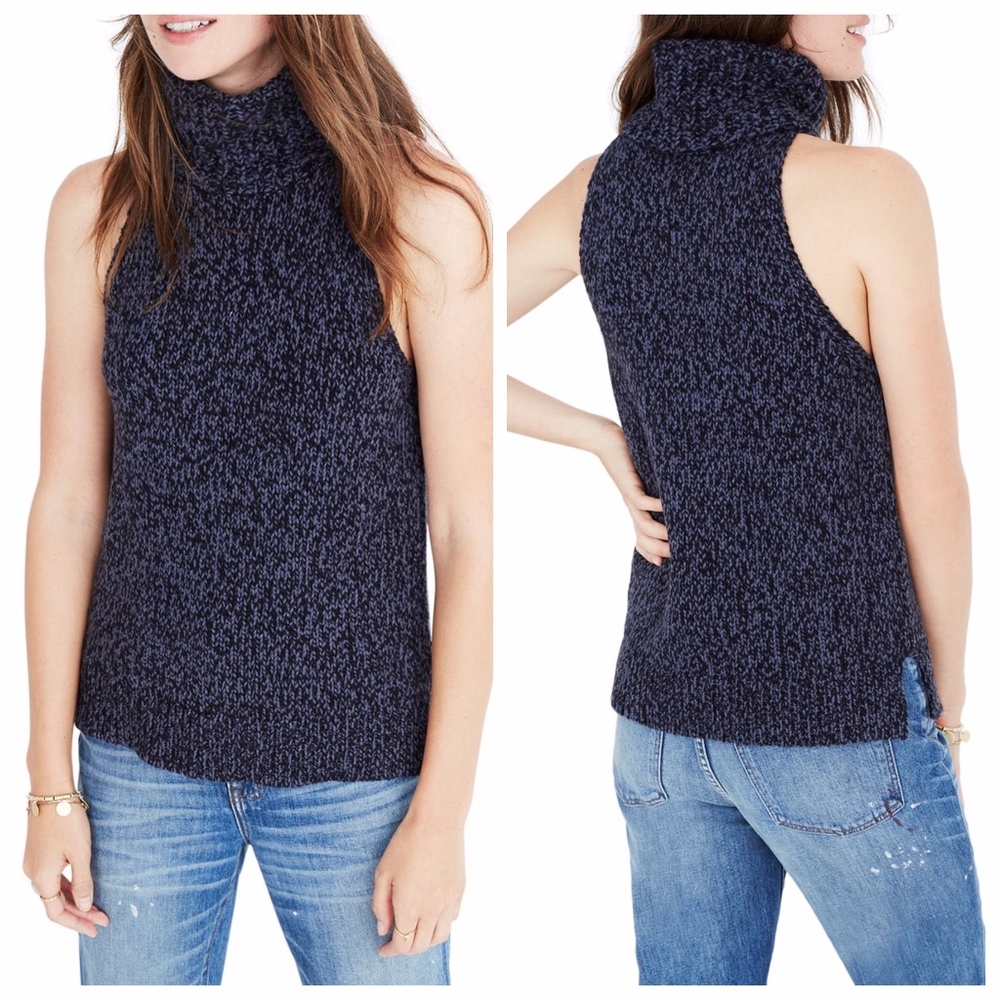 Madewell Marled Sleeveless Turtleneck Sweater XS